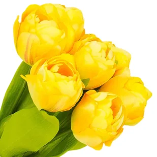 [w04319] Bukiet tulipanów pełnych 7 kwiatów żółty 39cm - Sztuczne kwiaty - miniaturka - grafika 1