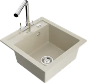 Zlewozmywaki z baterią - Mexen Vito zlewozmywak granitowy 1-komorowy z baterią kuchenną Duero, beżowy - 6503-69-671600-00 - miniaturka - grafika 1