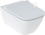 Miski WC - Zestaw wiszącej miski WC Smyle Square lejowa, B35.5 cm, H37.5 cm, T54 cm, ukryte mocowania, Rimfree, z deską sedesową, mocowanie od góry, z - miniaturka - grafika 1