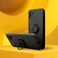 Etui i futerały do telefonów - Futerał SILICONE RING do XIAOMI Redmi Note 14 Pro 5G czarny - miniaturka - grafika 1