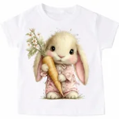 Koszulki dla dziewczynek - Koszulka z zajączkiem królikiem dla dziecka - wzór królicek88-16 - miniaturka - grafika 1