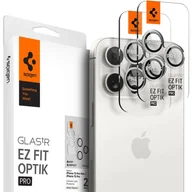 Szkła hartowane na telefon - Szkło na aparat Spigen Glas.tR Ez Fit Optik Pro 2-Pack doPhone 15 Pro / 15 Pro Max, białe - miniaturka - grafika 1