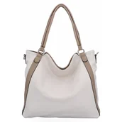 Torebki damskie - Torebka Damska Shopper Bag XL firmy Hernan HB0337 Beżowa - miniaturka - grafika 1