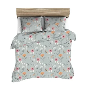 Pościel z kory 160x200 szare różowe pomarańczowe maki na szarym tle - Pościel Pościel z kory 160x200 szare różowe pomarańczowe maki na szarym tle - Pościel - miniaturka - grafika 1