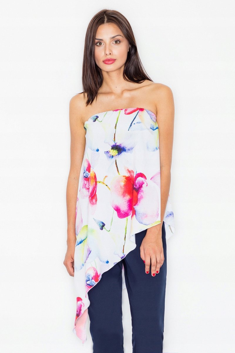 Asymetryczny KOMBINEZON z odsłoniętymi ramionami niebieski M