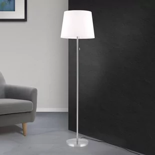 Tekstylna lampa stojąca Ludwig, nikiel matowy - Lampy stojące - miniaturka - grafika 1