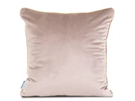 Poduszki dekoracyjne - Beżowa poduszka welwetowa 40x40 z ozdobną wypustką - miniaturka - grafika 1