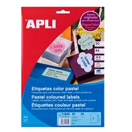 Etykiety do drukarek - APLI 011845 wielofunkcyjne etykiety 210 x 297 mm pastelowy niebieski opakowanie 20 szt. - miniaturka - grafika 1