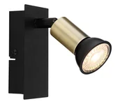 Lampy ścienne - Globo 57998-1B - Kinkiet punktowy DREW 1xGU10/35W/230V czarny/mosiądz - miniaturka - grafika 1