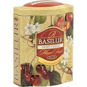 Herbata - Basilur SWEET CHERRY czarna herbata CEJLOŃSKA wiśnia werbena PUSZKA liściasta - 100 g - miniaturka - grafika 1