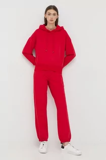 Spodnie damskie - Patrizia Pepe spodnie dresowe bawełniane damskie kolor czerwony gładkie - grafika 1