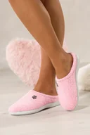 Kapcie damskie - Różowe kapcie damskie Inblu obuwie domowe ozdobny stalowy kwiatek VX689899 - miniaturka - grafika 1