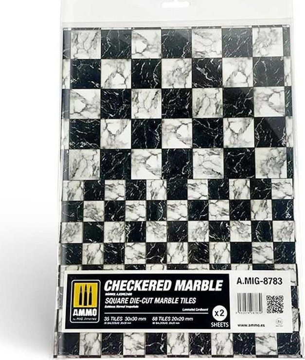 Vallejo Ammo: Checkered Marble - Square Die-Cut Marble Tiles 2