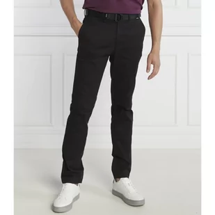 Calvin Klein Spodnie chino + pasek MODERN TWILL | Slim Fit - Spodnie męskie - miniaturka - grafika 1