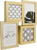 Ramki na zdjęcia - Galeria na zdjęcia 3D 2 x 10 x 10 cm + 2 x 10 x 15 cm złota - miniaturka - grafika 1