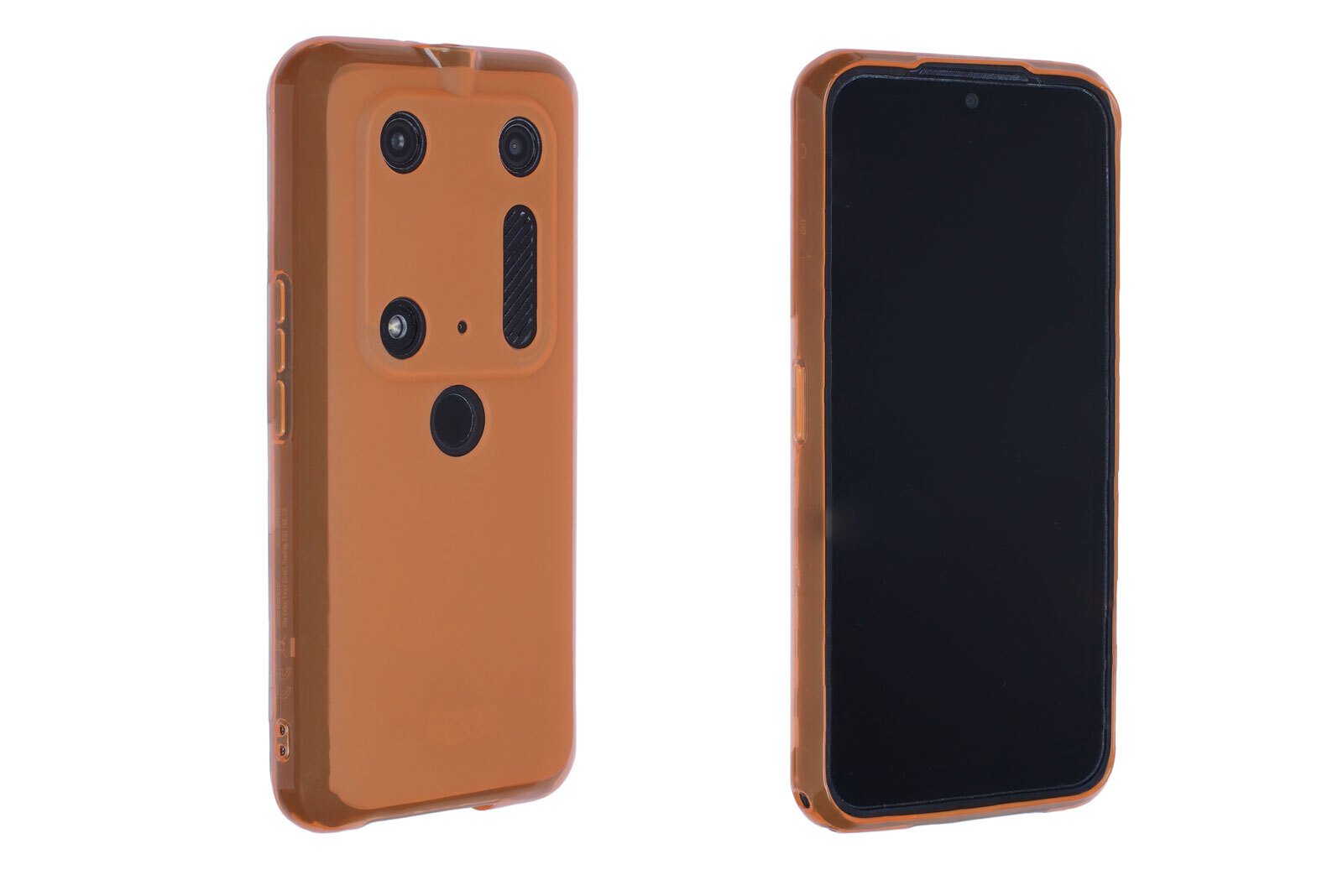 caseroxx ochronne etui TPU kompatybilne z Cat S53, gumowe etui na telefon komórkowy pomarańczowe