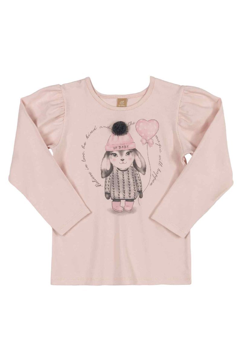 Dziewczęca bluzka z długim rękawem różowa Up Baby r.92