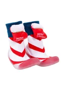 Skarpetki dla dzieci - Skarpety z gumową podeszwą do nauki chodzenia z elementem 3D świąteczne z napisem 21 - miniaturka - grafika 1