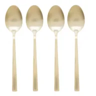 Zestawy sztućców - Excellent Houseware Zestaw łyżeczek deserowych w kolorze złota 4 szt. - miniaturka - grafika 1