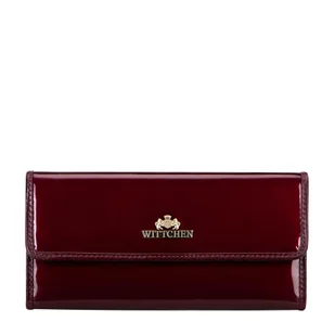 Podłużny portfel damski ze skóry lakierowanej bordowy - Portfele Podłużny portfel damski ze skóry lakierowanej bordowy - Portfele - miniaturka - grafika 1