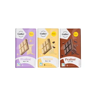 Zestaw tabliczek czekolady Galler Blanc Praline x Blanc Manon x Lait Praline, 3 x 180 g - Kakao i czekolada - miniaturka - grafika 1