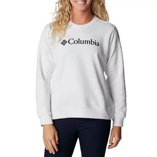 Bluzy sportowe damskie - Bluza Columbia Logo Crew 1895741103 - biała - grafika 1