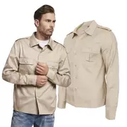 Odzież taktyczna i umundurowanie - Koszula z długim rękawem BRANDIT US Shirt - Beżowa - miniaturka - grafika 1