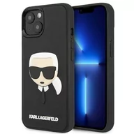 Etui i futerały do telefonów - Karl Lagefeld nakładka do iPhone 14 6,1" KLHCP14SKH3DBK czarna hardcase 3D Rubber Karl`s Head - miniaturka - grafika 1