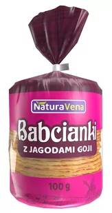 NATURAVENA NATURAVENA WAFELKI BABCIANKI Z JAGODAMI GOJI 100G - Inne słodycze - miniaturka - grafika 1