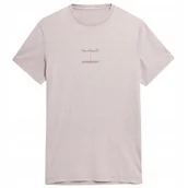 Koszulki męskie - 4F Koszulka Męska Ttshm296 Beż Rozmiar S - miniaturka - grafika 1