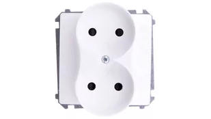 Kontakt Simon Gniazdo ścienne Basic Podwójne b/u z przesłonami (moduł) BMG2Mz.01 - Gniazdka elektryczne - miniaturka - grafika 1