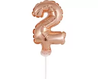 Balony i akcesoria - GO Balon foliowy cyfra 2 złoty róż - 13 cm BC-5RZ2 - miniaturka - grafika 1