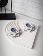 Świeczniki - Świecznik tealight- light grey 2 szt - miniaturka - grafika 1