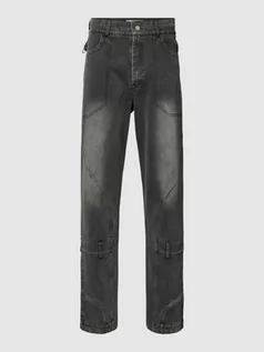 Spodnie męskie - Jeansy o kroju baggy z detalem z logo model ‘SVERIGE’ - grafika 1
