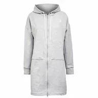 Bluzy damskie - Długa Bluza Rozpinana Damska Z Kapturem Szara Captain Mike R.Xl - miniaturka - grafika 1