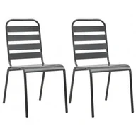 Krzesła - Zestaw szarych metalowych krzeseł ogrodowych K2-D58 - miniaturka - grafika 1