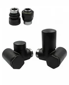 Zawory i kraniki - Zawór regulacyjny do grzałki Integra prawy GZ1/2 czarny strukturalny - miniaturka - grafika 1