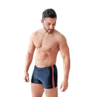 Kąpielówki męskie - Spodenki męskie S-1425 czarny jasny czerwony XL - miniaturka - grafika 1