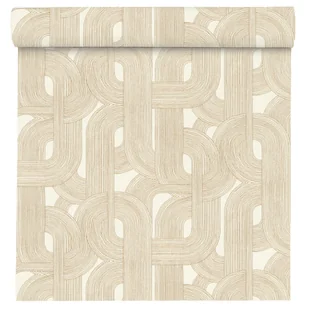 Tapeta Geometryczna Selection Vinyl 868111 biało-złota winylowa na flizelinie - Tapety - miniaturka - grafika 1