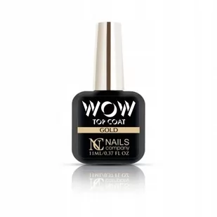 NC Nails, Lakier hybrydowy Top WOW Coat Gold, 11 ml - Utwardzacze do paznokci - miniaturka - grafika 1