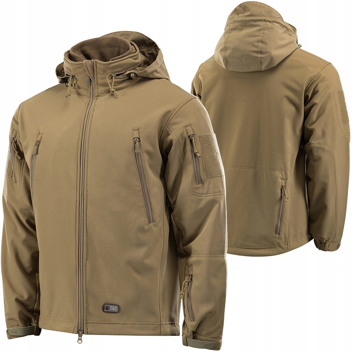 Kurtka Męska Softshell Z Kapturem Ocieplana Polarowa Podpinka M-Tac Coyote S
