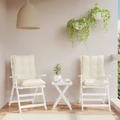 Poduszki ogrodowe - Poduszki na krzesła z niskim oparciem, 2 szt., kremowe - miniaturka - grafika 1