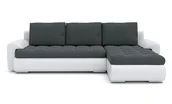 Narożniki - Narożnik rozkładany do salonu, prawy, Tokio VI, 230x155x75 cm, ciemny szary, biel - miniaturka - grafika 1