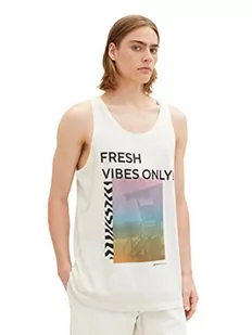 TOM TAILOR Denim Męski 1036469 Tank top, 12906-Wool White, XL, 12906 - Wool White, XL - Koszulki męskie - miniaturka - grafika 1