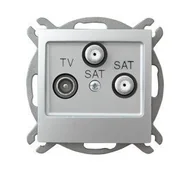 Gniazdka elektryczne - LEDart antenowe RTV/SAT/SAT, bez ramki - Ospel Impresja GPA-Y2S/m/18, kolor srebrny - miniaturka - grafika 1