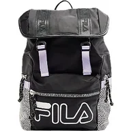 Plecaki - czarny plecak damski Fila z liliowymi paskami - miniaturka - grafika 1