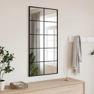 Lustra - vidaXL Lustro ścienne, czarne, 50x100 cm, prostokątne, żelazo - miniaturka - grafika 1