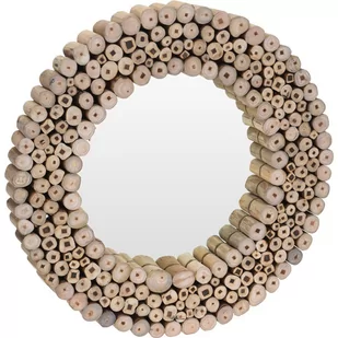 Home Styling Collection Lustro ścienne w drewnianej oprawie okrągłe lustro ścienne drewno tekowe 50 cm B07FM6B8MB - Lustra - miniaturka - grafika 1