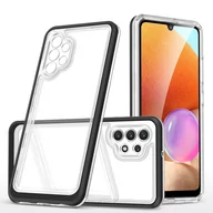 Etui i futerały do telefonów - Clear 3in1 etui do Samsung Galaxy A72 4G żelowy pokrowiec z ramką czarny - miniaturka - grafika 1