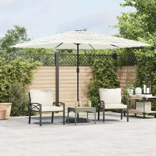 Parasol ogrodowy na stalowym słupku, biały, 290x290x238 cm - Parasole ogrodowe - miniaturka - grafika 1